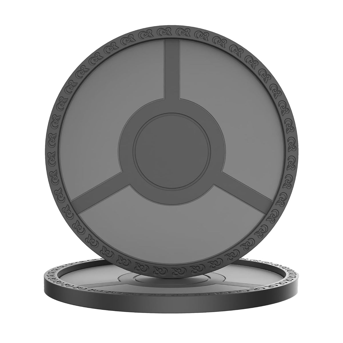 Silicone Coasters Set Of 2 For Drinking Desk Office - Cup Mat For Tabletop Protection - Suitable For Hot Cold Drink - Thickened, Non-Slip, Non-Stick (Black+Dark Grey)