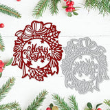 Christmas Wreath Frame Metal Cutting Die Set For Card Making And Christmas Decorations, Merry Christmas Words Die Cuts Stencils Embossing Template For Diy Scrapbooking Craft