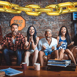 Gold Chain Link Balloons: 90s Hip Hop Party Decor, 16 Inch (24pcs)