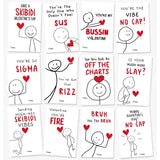 36Pcs Valentine'S Day Cards For Kids Classroom School, Gen Z Slang Exchange Tween Valentines Day Cards Gift For Teens, Tweens, Son, Daughter, Trendy Gen Alpha Design Valentines Day Gift For Classroom & School Exchange