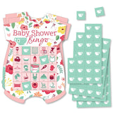 Big Dot of Happiness Floral Let’s Par-Tea - Picture Bingo Cards and Markers - Garden Tea Party Baby Shower Shaped Bingo Game - Set of 18