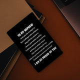 Aelciyue Nephew Gifts From Auntie - Valentines Day Gifts For Nephews Mothers Day Birthday Graduation Gift For Nephew Christmas Gift Valentines Fathers Days Keepsake Black Wallet Greeting Card