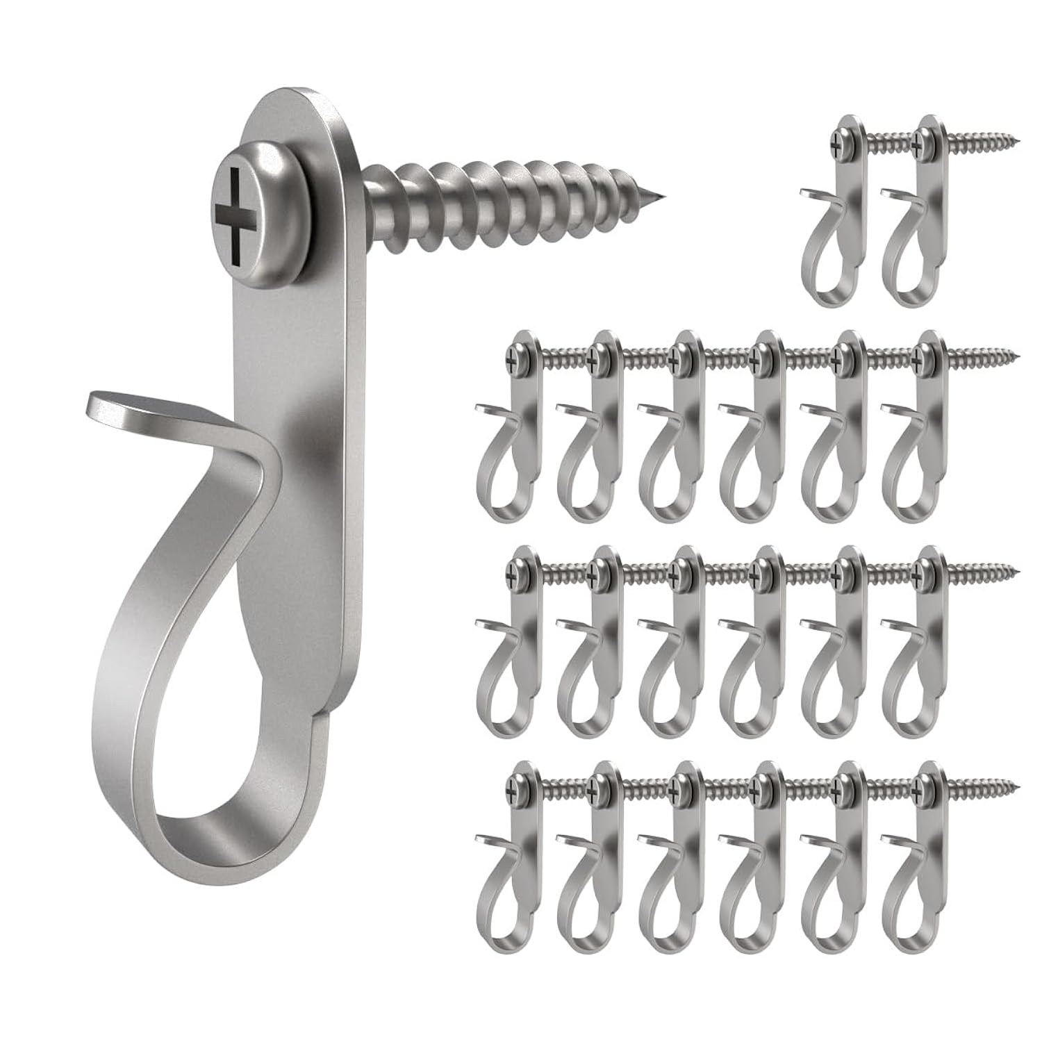 Light Hanger Hooks,Screw Hooks For Hanging Christmas Light,Light Wire And Led Fairy Led Light Clips,Stainless Steel,40 Pack