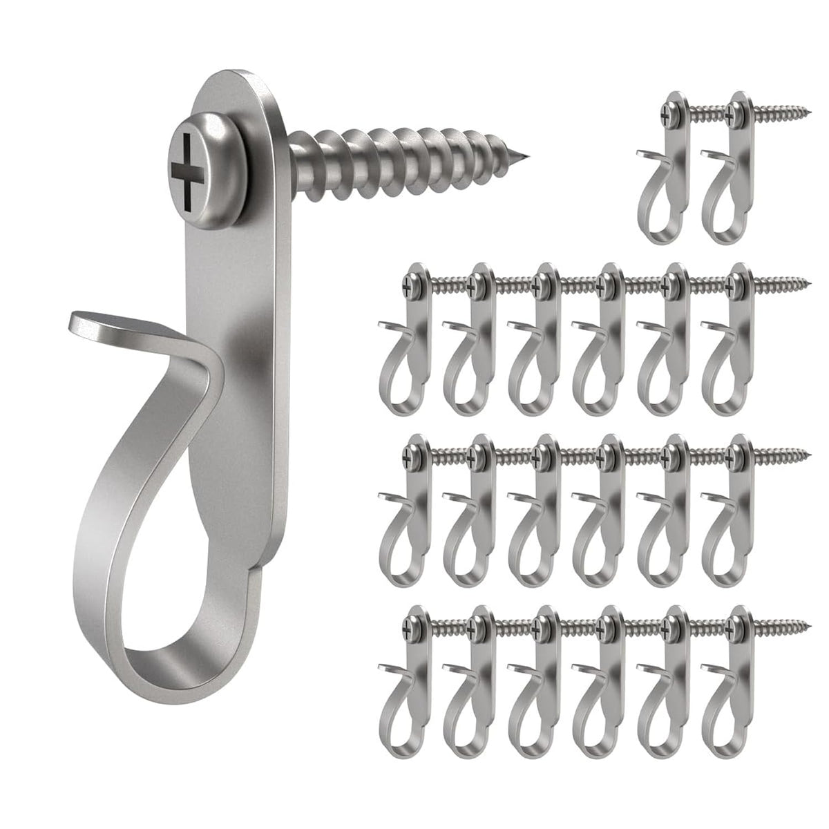 Light Hanger Hooks,Screw Hooks For Hanging Christmas Light,Light Wire And Led Fairy Led Light Clips,Stainless Steel,40 Pack