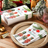 200 Pcs Christmas Nutcrackers Guest Paper Napkin 2 Ply Disposable Hand Towel For Bathroom Merry Christmas Paper Napkin Dining Table Decoration For Xmas Party Winter Indoor Outdoor