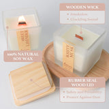 Scented Candle, 7.04 Oz White Musk Aromatherapy Candle, Natural Soy Wax With Wooden Wick, Candles For Home, 45 Hours Burn Time, Scented Jar Candle Gifts