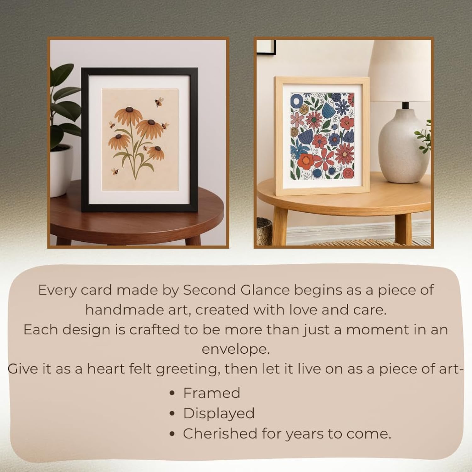 Blank Inside Greeting Card 5X7" With Envelope & Wax Seal – Watercolor Flower Design- Doubel Sided Design – All Occasion Card By – Birthday, Mother’S Day, Thank You, Thinking Of You, Etc.