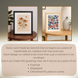 Blank Inside Greeting Card 5X7" With Envelope & Wax Seal – Watercolor Flower Design- Doubel Sided Design – All Occasion Card By – Birthday, Mother’S Day, Thank You, Thinking Of You, Etc.