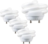 GU24 CFL Light Bulbs 4 Pack 13W T2 Spiral 2700K Warm White 800 Lumens UL Approved