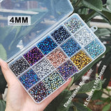 2400pcs 4mm Multicolor Electroplated Bicone Crystal Beads for Jewelry Making