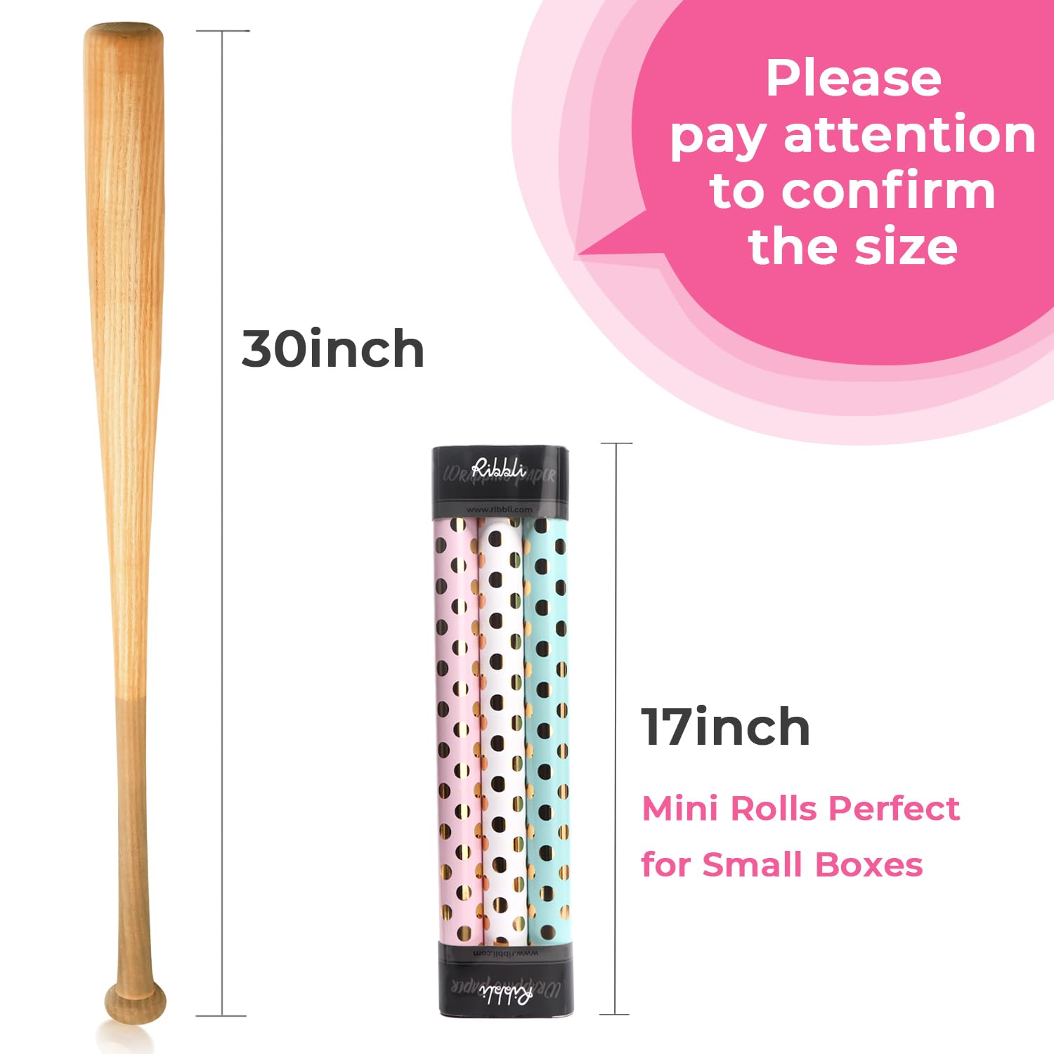 Birthday Wrapping Paper Polka Dots Gift Wrap For Baby Shower Roll, 3 Rolls Pink White Blue Dots Pattern With Gold Foil - 17 Inch X 120 Inch(10Feet) Per Roll