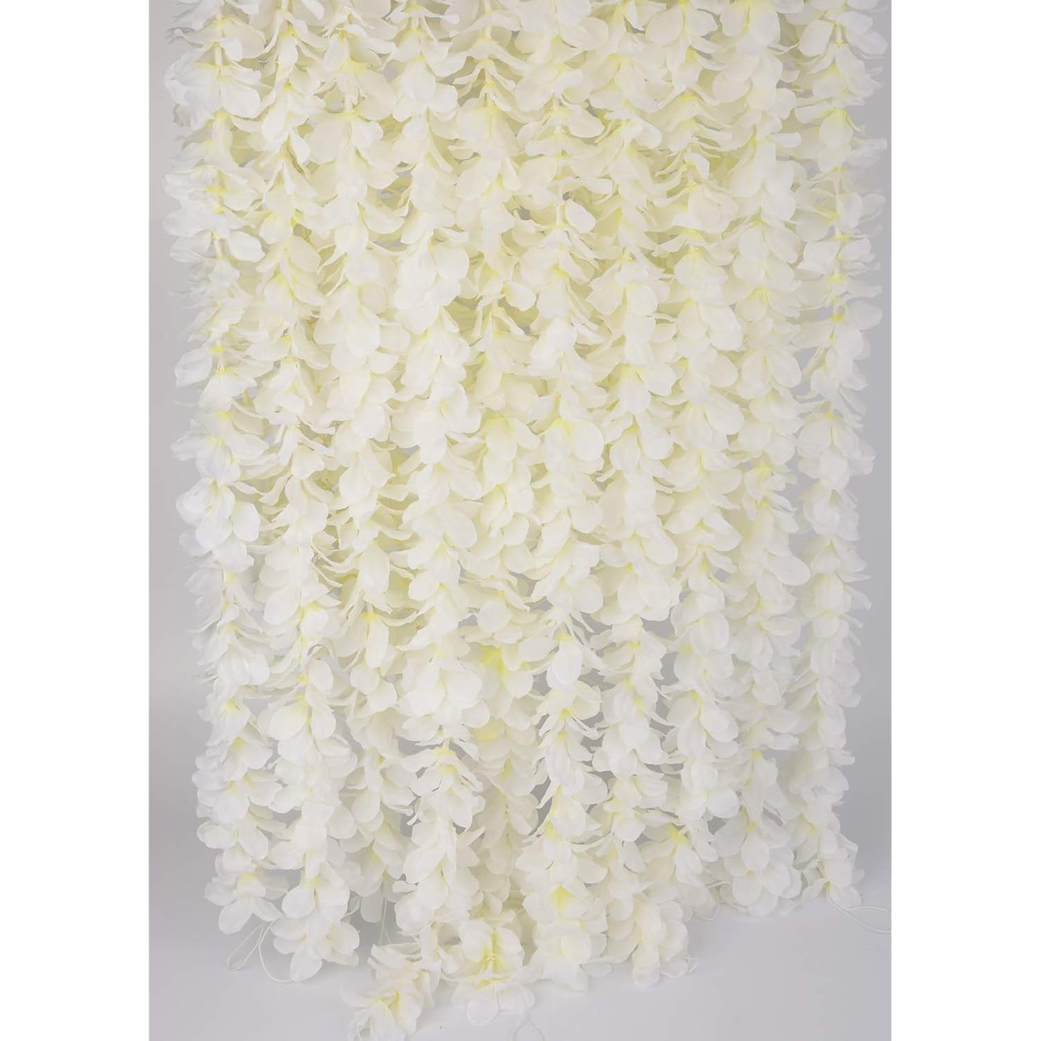 32.8Ft Artificial Silk Wisteria Vine Hanging Flowers Garland Home Outdoor Wedding Arch Garden Wall Decor,Pack Of 10 (Off White)
