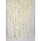 32.8Ft Artificial Silk Wisteria Vine Hanging Flowers Garland Home Outdoor Wedding Arch Garden Wall Decor,Pack Of 10 (Off White)