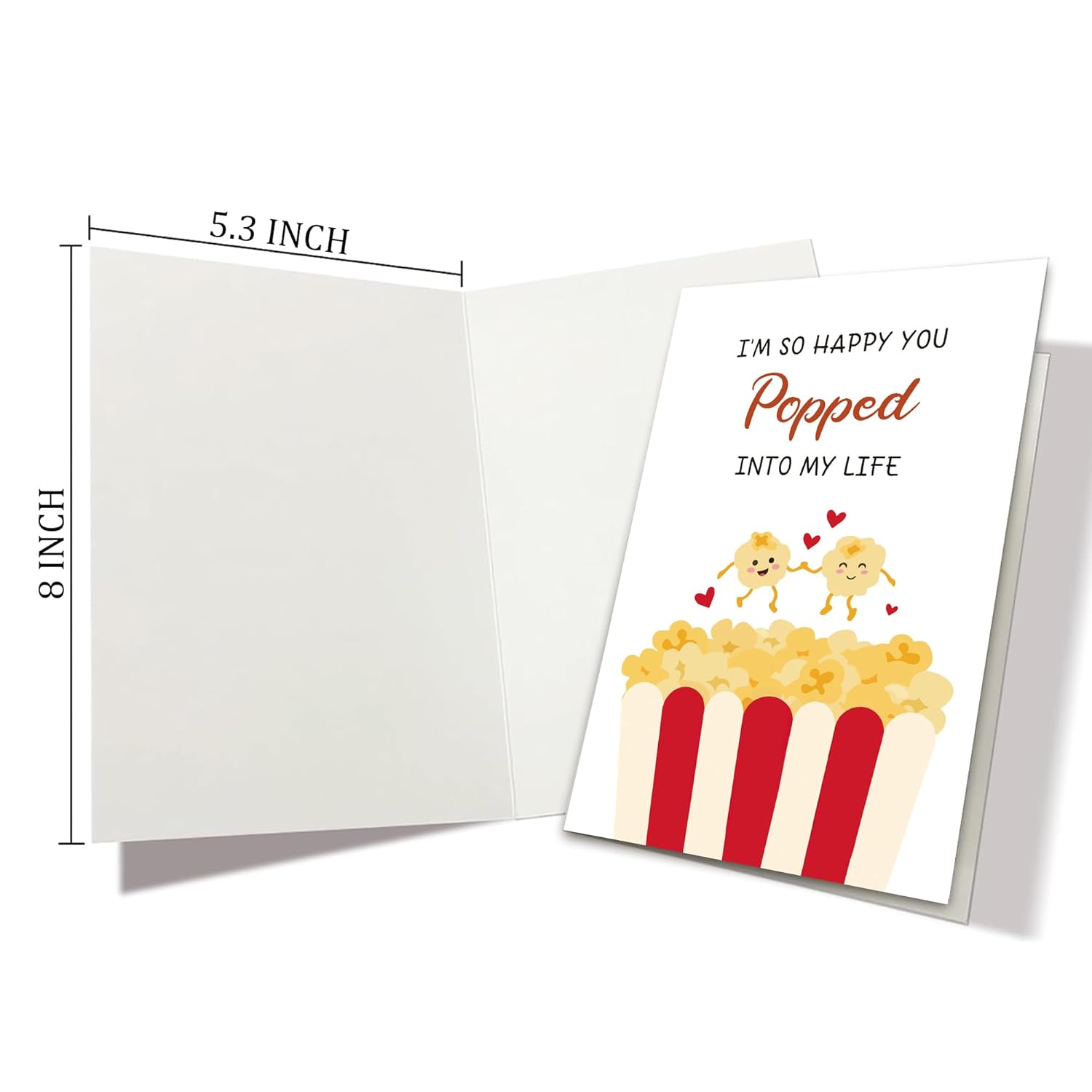Funny Popped Into My Life Card, Food Pun Love Valentine'S Day Gift, Cute Anniversary Card For Him Her Popcorn Loving