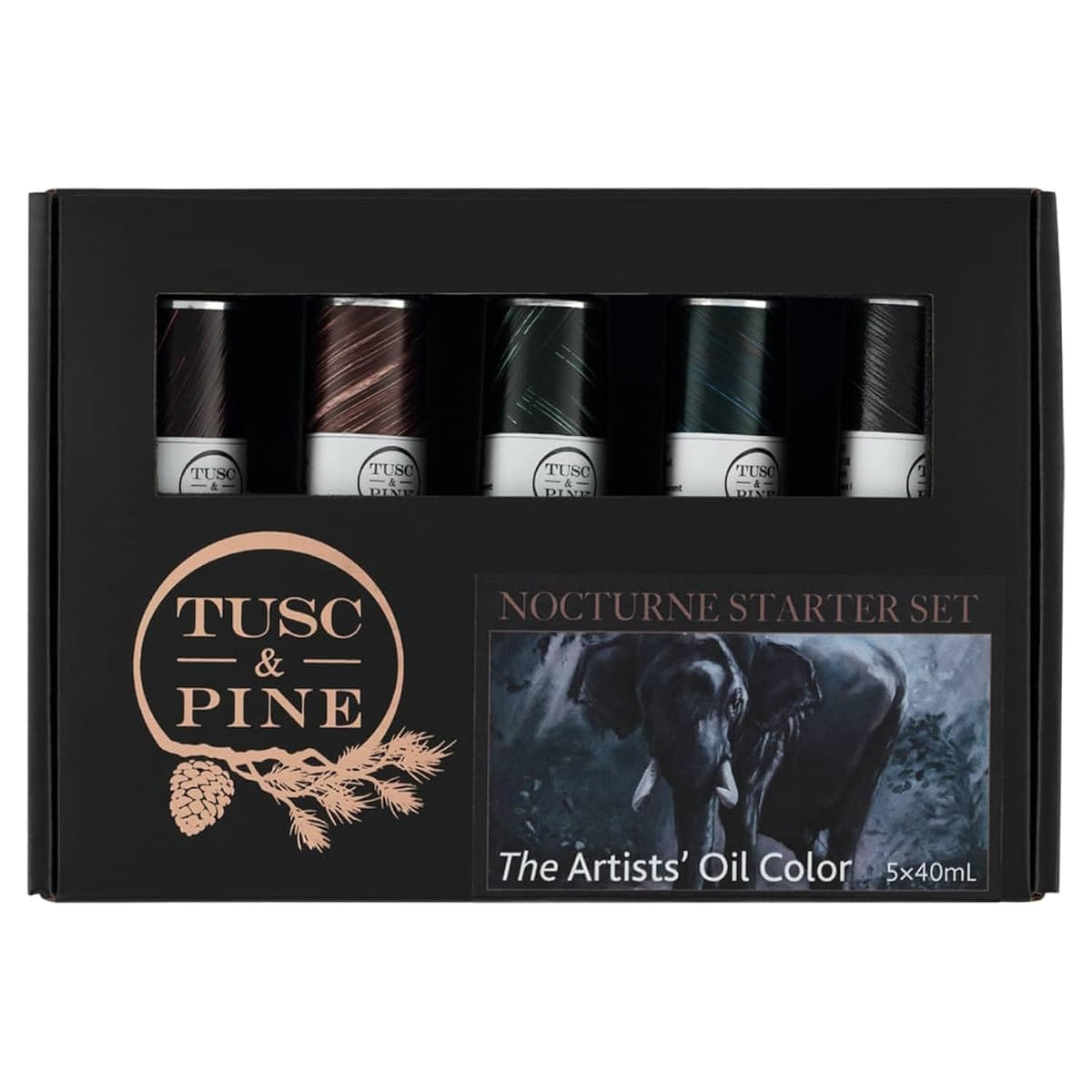 Artist Oil Paint - 40 Ml Set Of 5 - Nocturne Colors - Non-Yellowing, Rich & Creamy Consistency, Maximum Pigment Load, Small Batch Milled Oil Paints Developed For Professional Artists