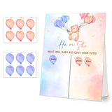 Gender Reveal Voting Board Sign, Bear Theme Guess The Gender Reveal Game For 30 Pcs Baby Shower With Boy Girl Voting Stickers, He Or She What Will Baby Be Sign, Party Supplies With Decorations Games
