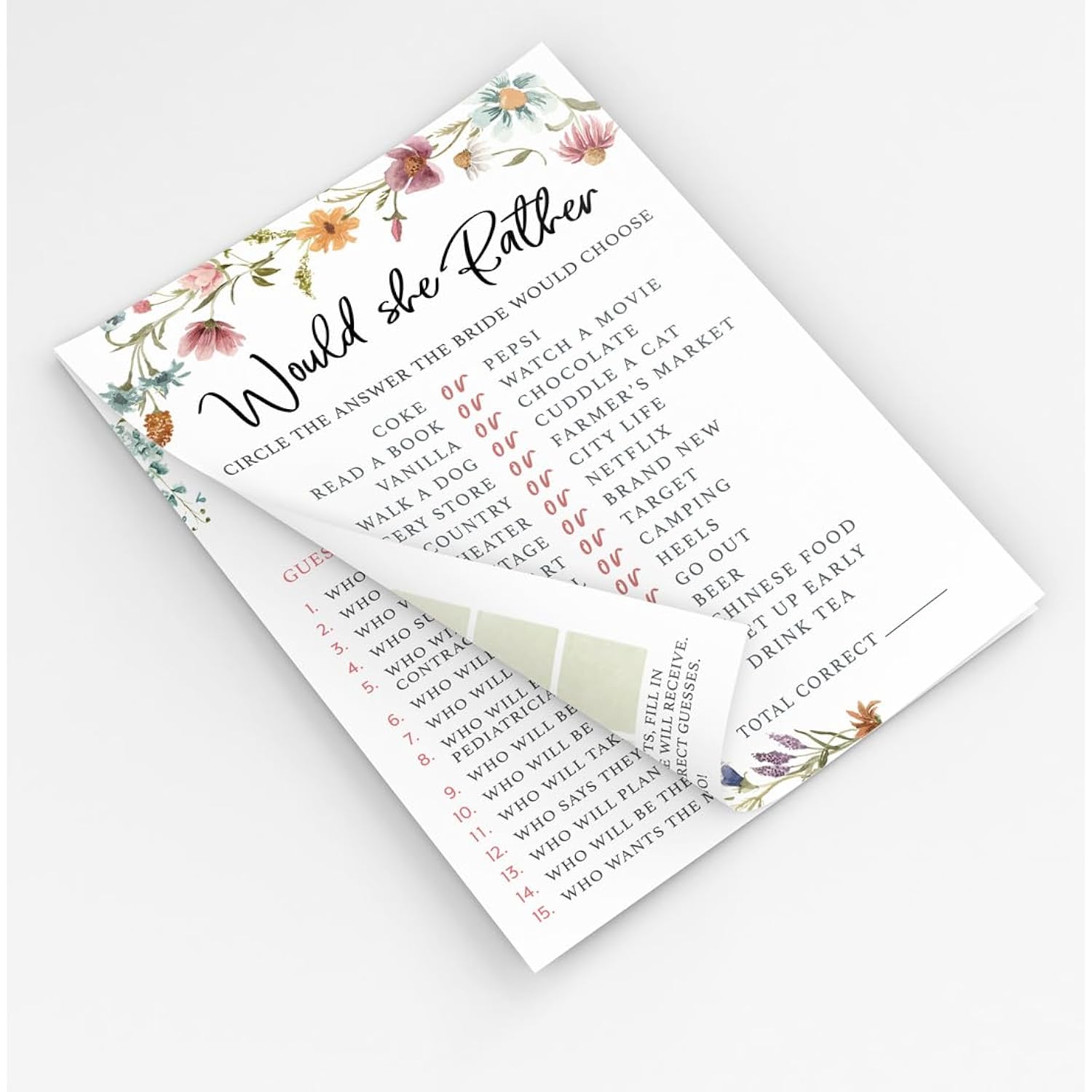 Bridal Shower Game Set – 4 Fun Games And Activities For 30 Guests, Includes Bingo, He Said She Said, Bride & Groom Trivia, And Wedding Phrase Guessing Game, Love In Bloom Wildflower Design
