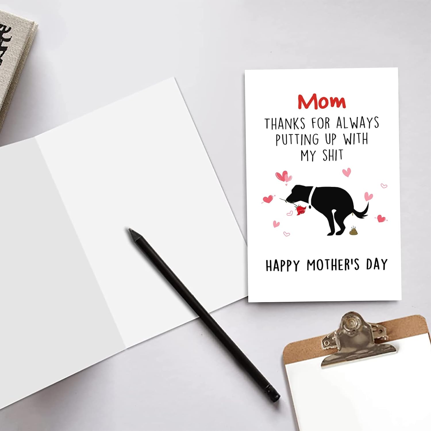 Happy Dog Mom Gifts For Women, Rude Mothers Day Card For Dog Mom, First Pet Mother’S Day Card For Her, Hilarious Mother’S Day Card Gift From Dog