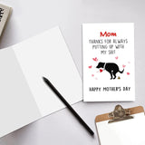 Happy Dog Mom Gifts For Women, Rude Mothers Day Card For Dog Mom, First Pet Mother’S Day Card For Her, Hilarious Mother’S Day Card Gift From Dog