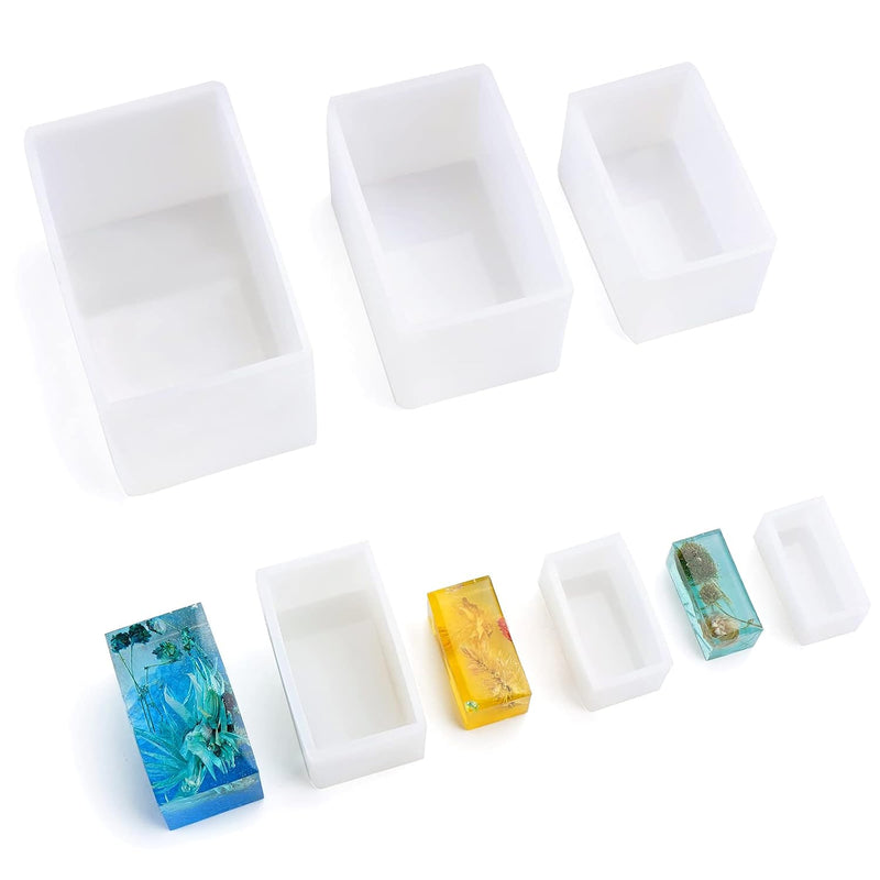 Rectangle Resin Molds, 6Pcs Cube Silicone Molds, Resin Epoxy Casting Molds For Diy Ornaments Crafts Projects, Candles, Soaps, Dried Flower Leaf, Insect Specimen