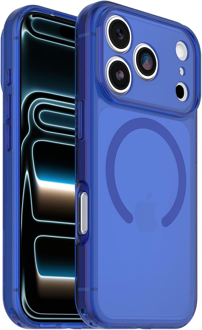 Opaque Blue Lumen Series Protective Phone Case Compatible With iPhone 18 Pro And iPhone 17 Pro