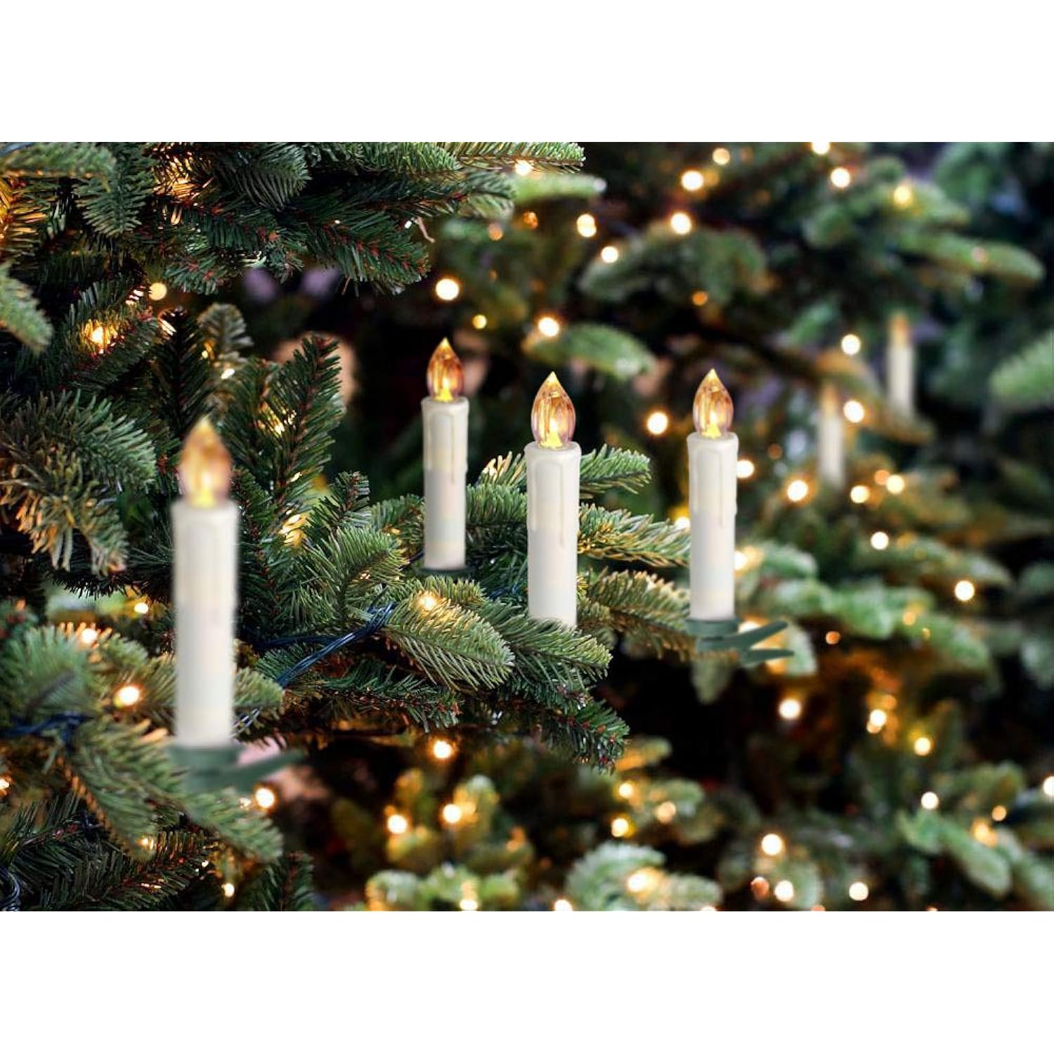 Houdlee Led Flameless Taper Candles With Remote Control And Removable Clips,Flickering 4 Inches Birthday Candles,Set Of 10 Warm White Candle For Christmas, Chandelier, Mini Wedding Taper Candles
