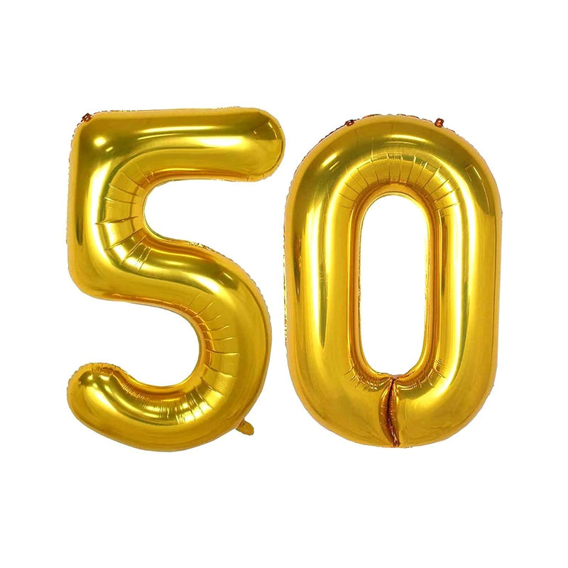 40 Inch Jumbo Gold Foil Mylar Number Balloons For Men Women 50Th Birth