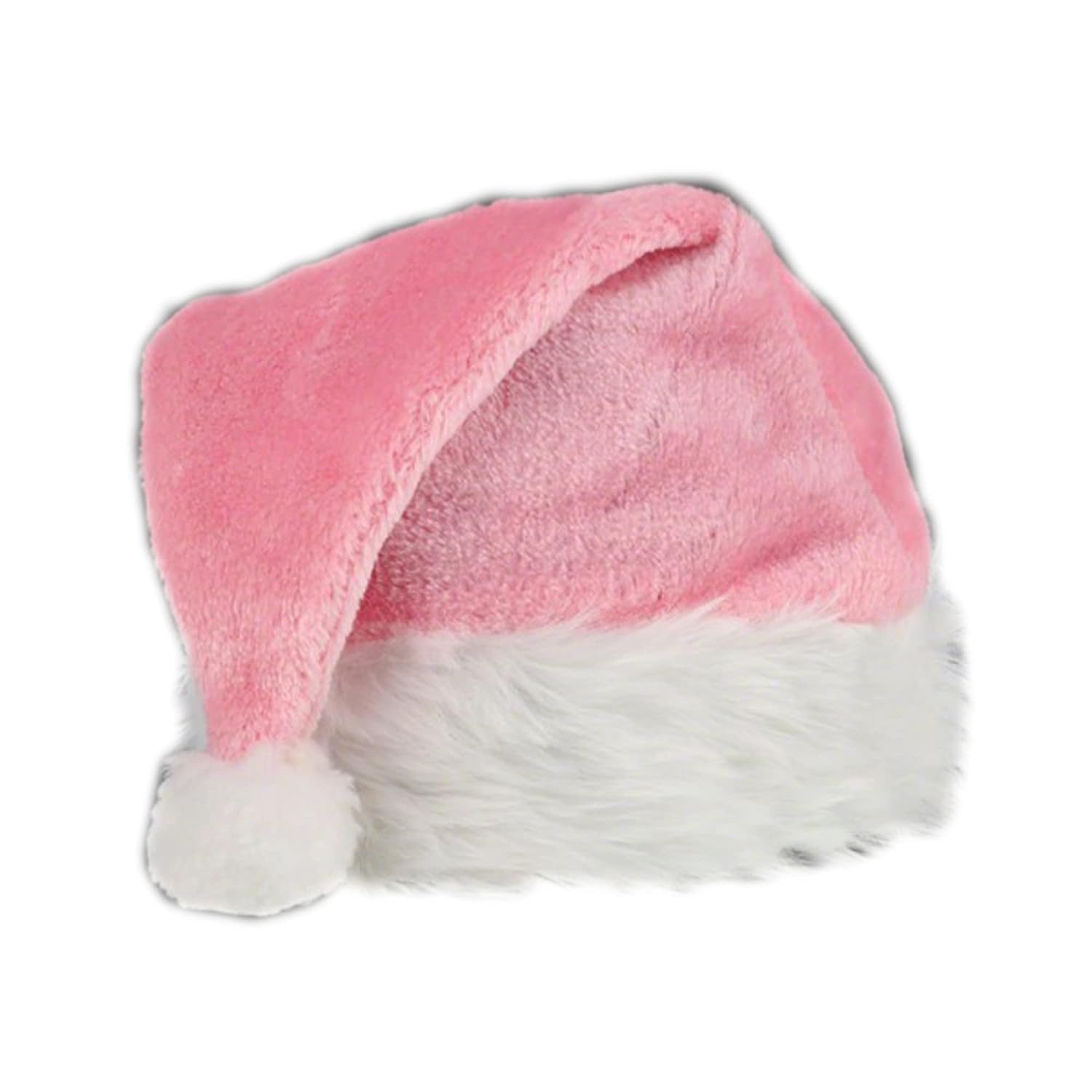 Pink Stylish Fluffy Fur Santa Christmas Plush Hat