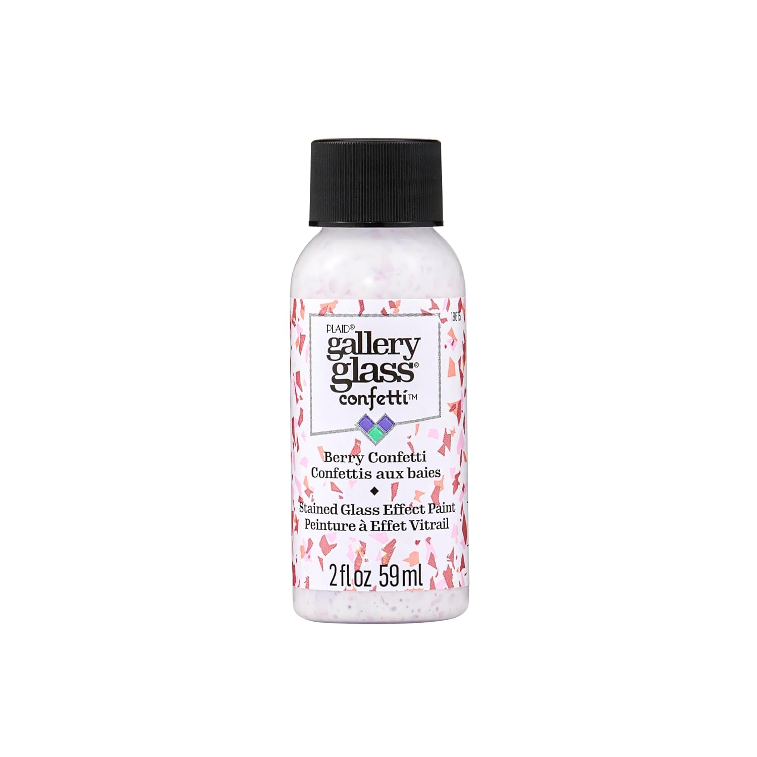 Gallery Glass Berry Confetti Stained Glass Glitter Finish Paint, Perfect for Easy to Apply DIY Arts and Crafts, 19675