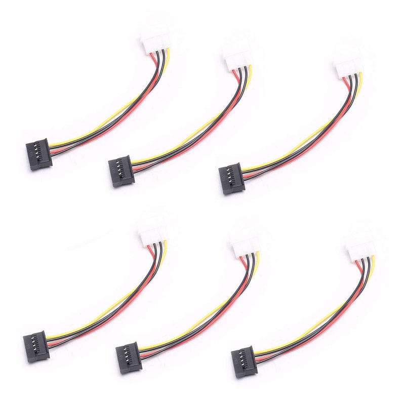 6X New Ide/Molex 4-Pin Male To Serial Ata Sata 15-Pin Female Power Adapter Cab