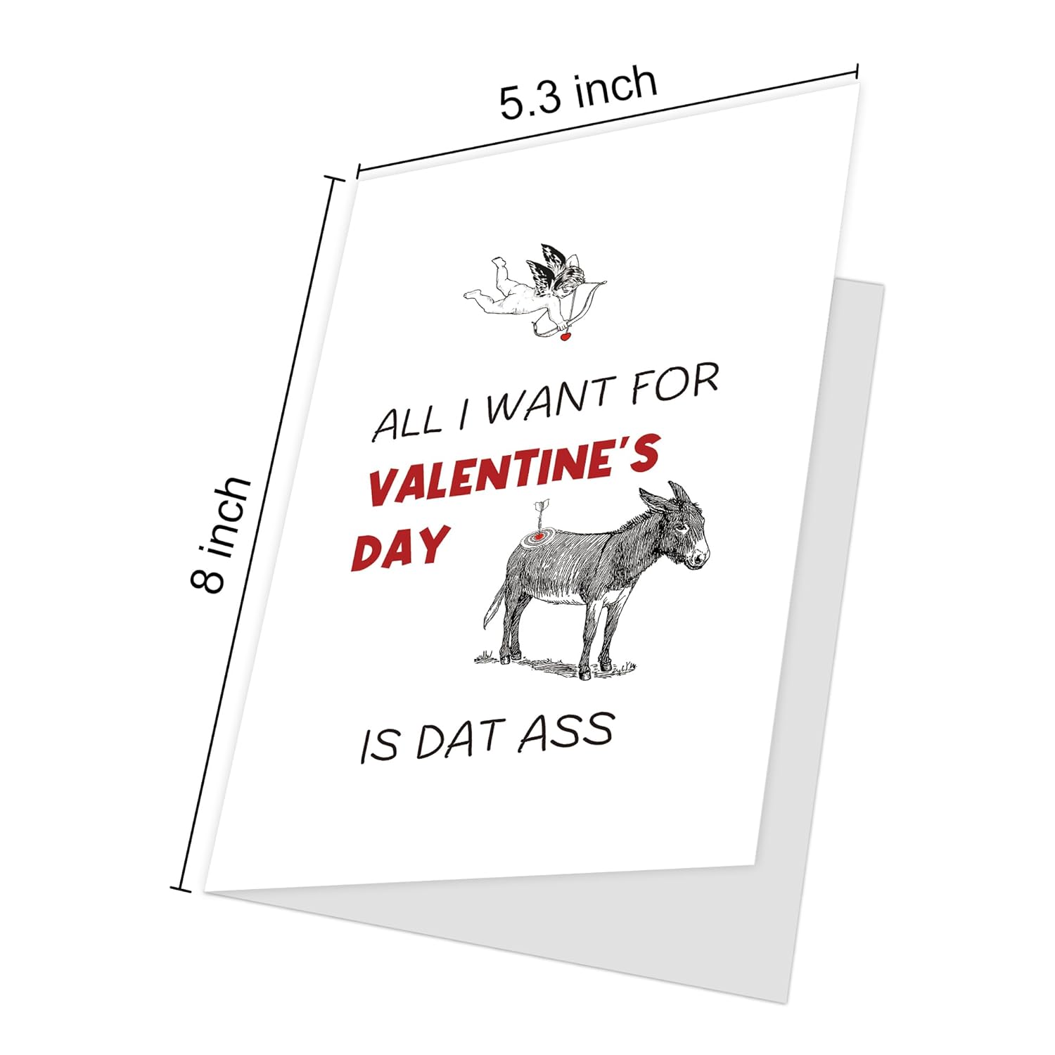 Raunchy Valentine'S Card For Boyfriend Girlfriend, Funny Donkey Inspired V-Day Card For Him Her, Jokey Dat Ass Valentine'S Day Gift