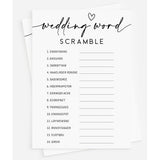 50 Wedding Word Scramble (50-Cards) Fun Bridal Shower Game Activity, Decorations, Engagement Party, Rehearsal Dinner, Minimalist Script