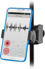 Mini Mic Stand Phone Holder, 360° Swivel, Fits iPhone & Android 3.5"-6"