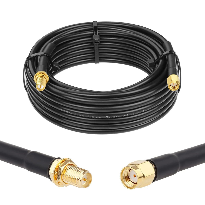 Rp-Sma Male To Rp-Sma Female Cable 20Ft, Low Loss Rg58 Rp-Sma Cable Wifi Anten