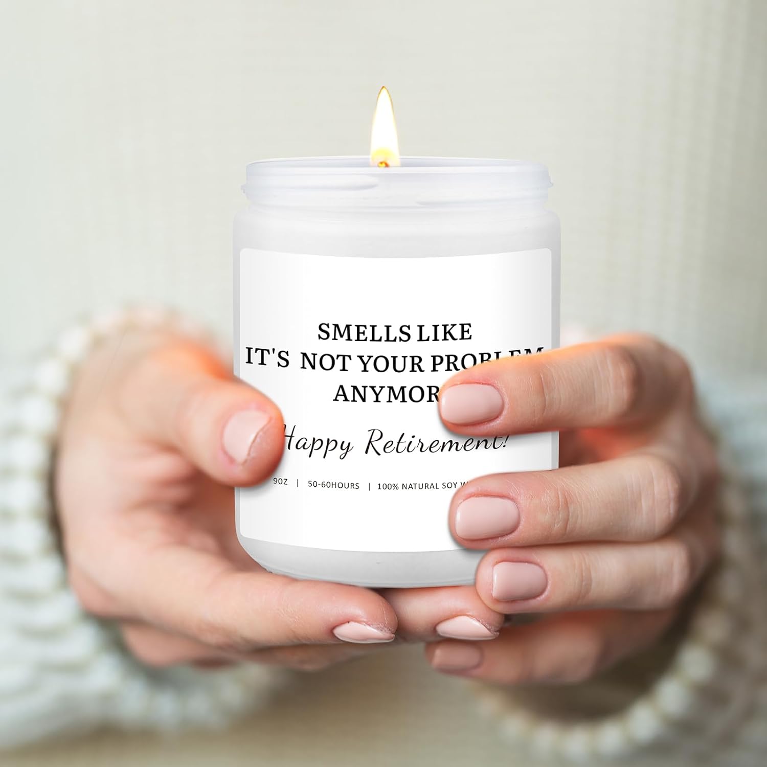 Retirement Gifts For Women Men - Lavender Scented Candle 9Oz, Funny Retirement Candles For Coworker, Best Retired Farewell Leaving Gifts For Boss, Teacher, Nurse, Bestie, Friends