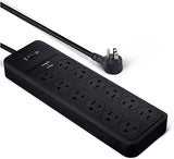 12 Outlet Surge Protector Power Strip 8FT Extension Cord 4000J Heavy Duty for Home Office Gaming