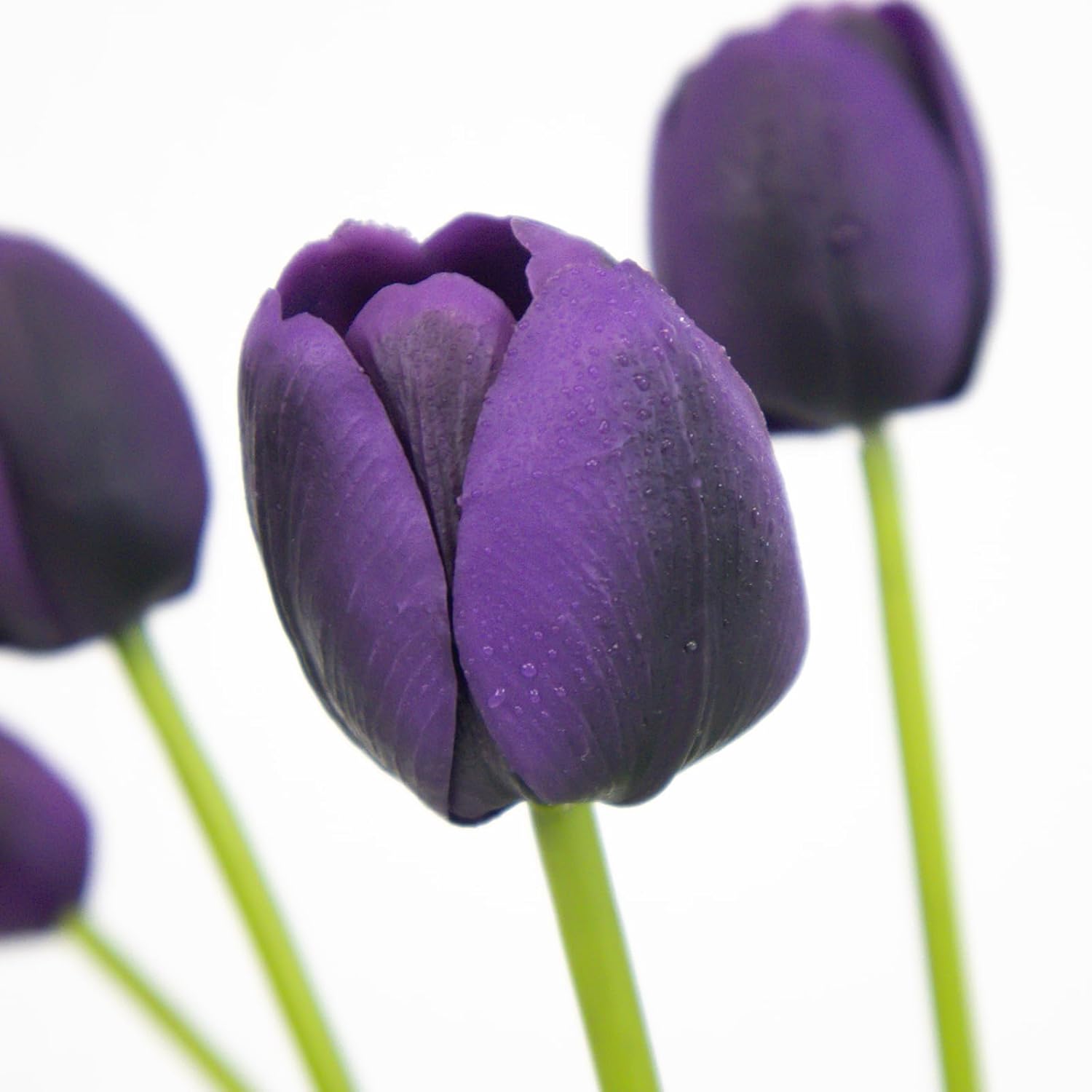 10 Pack Real Touch Tulips Artificial Flowers, 15.7 Inch Bendable Latex Tulips - No Maintenance Faux Flowers For Vase, Home Decor, Wedding Centerpiece (Purple)
