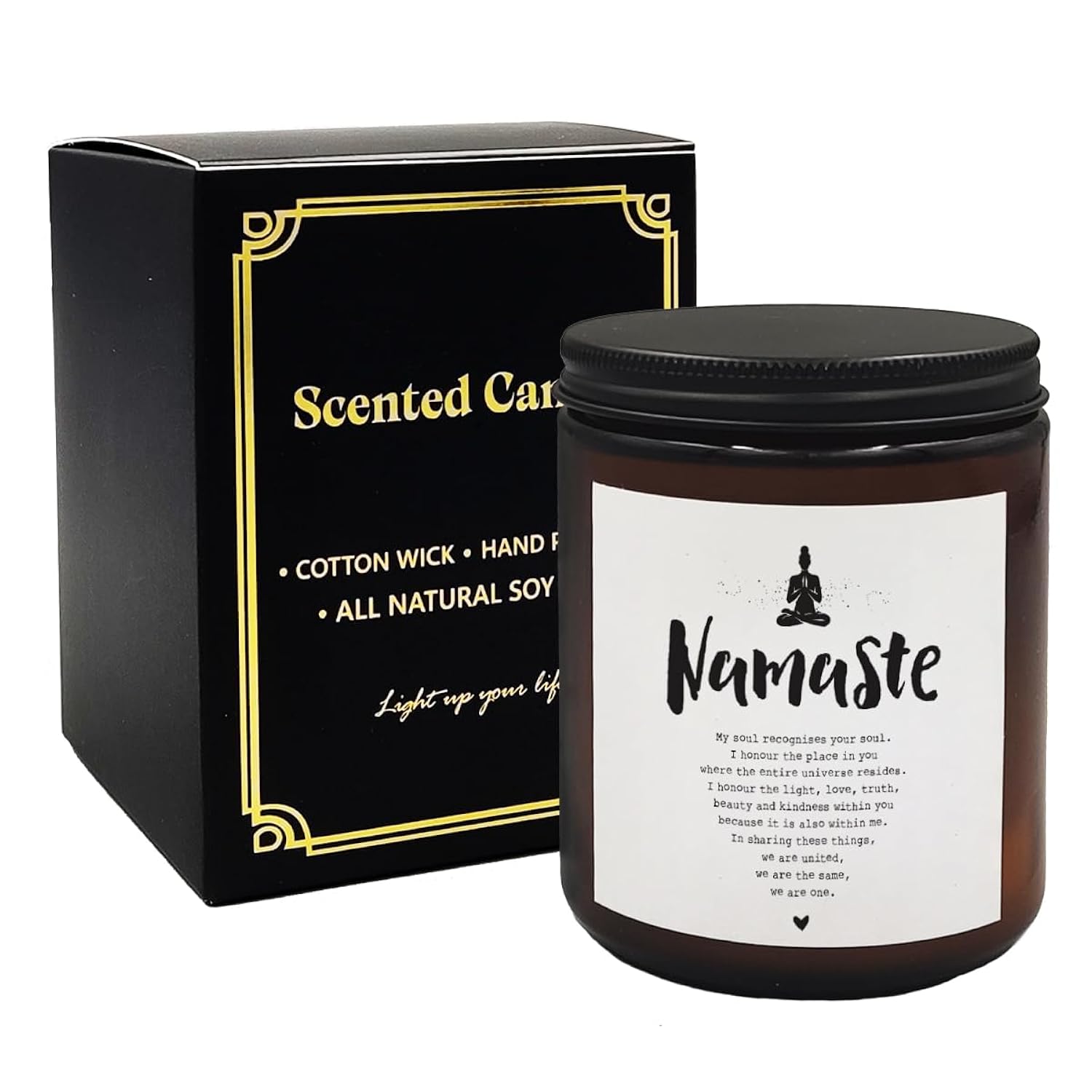 Namaste Candle - Yoga & Meditation Gift For Women, Spiritual Room Decor
