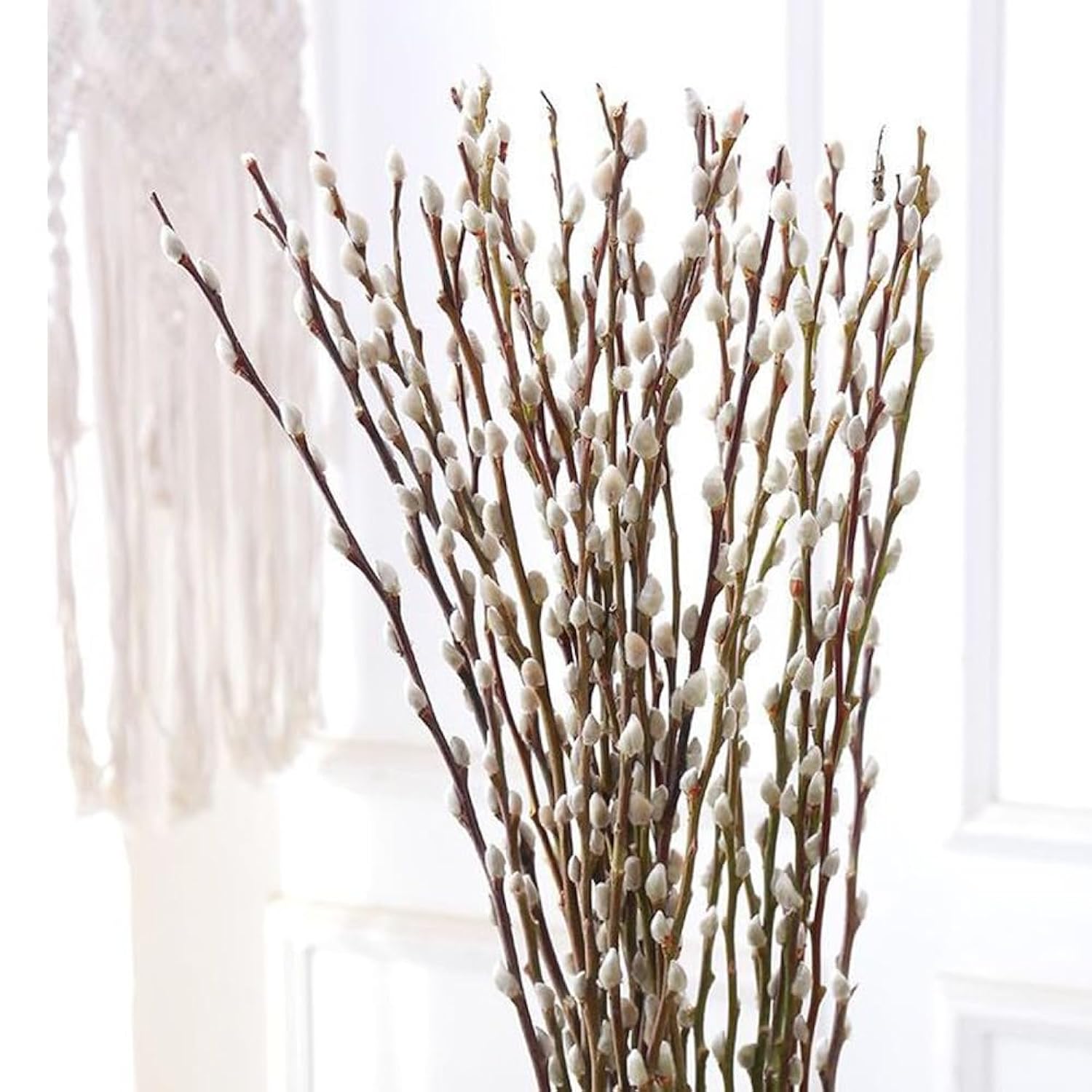 30 Branches Pussy Willow Branches For Vases 23 Inches Natural Dried Pussy Willows Real Dried Flowers 2 Years Long Lasting For Home Decoration