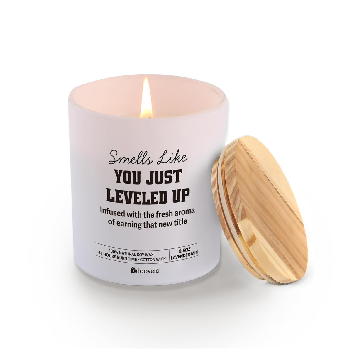 Smells Like You Just Leveled Up Congratulations Gifts On New Job Promotion Gifts For Coworkers Friends Scented Candle Home Office Jar Candle Sage Floral Lavender Scent Soy Wax 9.5 Oz