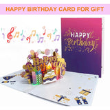 3D Pop Up Happy Birthday Cards, Musical Birthday Cards For Women, Men, Mom, Girl, Wife, Husband, Sister, Glitter Birthday Cake Blowable Candle Led Light, Birthday Decorations Gifts