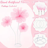 3Pcs Giant Flowers For Decoration, 5.9Ft Large Artificial Silk Flower With Stems And Stands, Wedding Party Banquet Graduation Home Garden Shop Window Photography Props Background Decor?Pink?