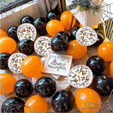 Orange & Black Confetti Balloon Set - 50 Piece Halloween Party Decoration