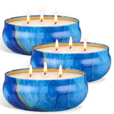 Large Citronella Candles Outdoor Decorative 55Oz, Soy Wax Lemongrass Candle Set 3 Wick, Scented Jar Candle Bulk Up To 240Hrs, 3 Pack Summer Camping Candles For Patio Garden Balcony