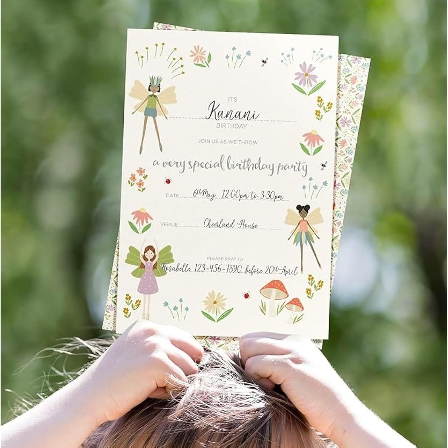 Pastel Woodland Fairy Theme Invitation Card Envelope Stickers Girls Enchanted Party Decorations Forest Garland Theme Birthday Invites For Kids Fairy Birthday Invitation 36Pcs