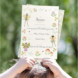 Pastel Woodland Fairy Theme Invitation Card Envelope Stickers Girls Enchanted Party Decorations Forest Garland Theme Birthday Invites For Kids Fairy Birthday Invitation 36Pcs