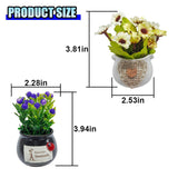 2Pcs Cute Flower Bouquet In Pottery Vase Car Dashboard Ornament For Women Interior Aesthetic, Miniature Artificial Plant Car Center Console&Dashboard Decoration For Home Office (Purple/Beige)