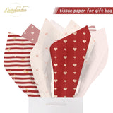 24 Sheets Valentine'S Day Wrapping Tissue Paper, Pink Red Gift Wrap Paper With Foil Gold Heart Dots For Birthday, Mother'S Day, Father'S Day, Wedding Gift Packing, 15 X 20 Inch