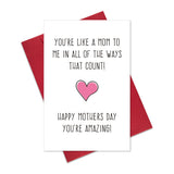 Funny Mothers Day Gifts For Stepmom, Like A Mom To Me Mother’S Day Card Gift, Cute Mothers Day Card Gift For Auntie Godmother Mother In Law
