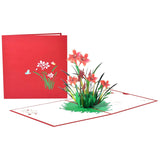 Color Printed Daffodil Pop Up Paper Flower Bouquet Greeting Cards With Blank Note & Envelope, Ideal Gift For Celebrating Love, Birthday, Anniversary, Special Moments, Valentine'S Day